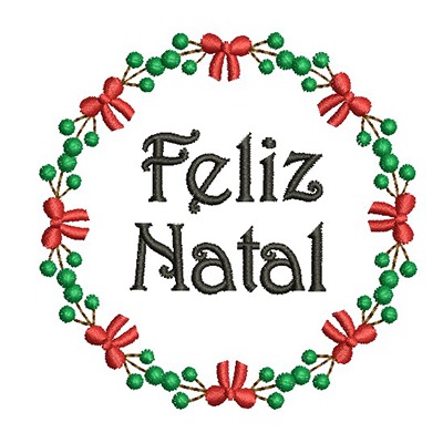 Selo 3D para Composição Feliz Natal E Feliz Ano Novo Com Guirlanda